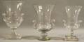 Three Steubentype Colorless Art Glass Campagnaform Vases