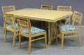 Eightpiece Midcentury Modern Blondewood Dining Room Set