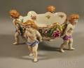 German Handpainted Porcelain Figural Center Bowl