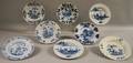 Eight Delft Blue and White Plates