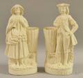 Pair of Bennington Parian Figural Vases
