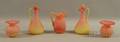 Five Pieces of Peachblow Glass