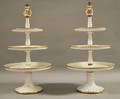 Pair of Threetiered Porcelain Dessert Trays