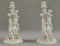 Pair of Figural Porcelain Candlesticks