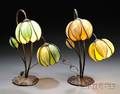 Two Handelstyle Pond Lily Lamps