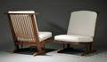Pair of Mira Nakashima Conoid Cushion Chairs