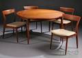 Danish Modern Dining Table and Four Side Chairs