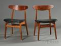 Two Hans Wegner Side Chairs Model CH30