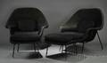 Eero Saarinen 19101961 Two Womb Chairs with Ottomans