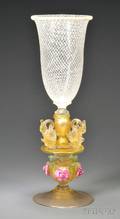 Venetian Glass Footed Vase