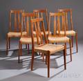 Six Danish Modernstyle Teak Side Chairs