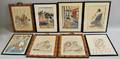Twelve Framed Japanese Woodblock Prints