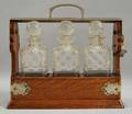 English Threedecanter Oakcased Tantalus