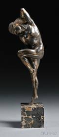 Attributed to Dijan enic Yugoslavian 20th Century Art Deco Sculpture of a Dancing Nude