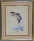 Ken Carlson American b 1937 Photomechanical Reproduction of a Leaping Trout