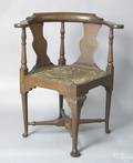 New England Queen Anne style corner chair 19th c