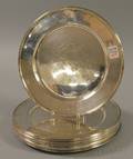 Set of Eight Mauser Sterling Silver Dinner Plates