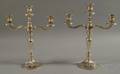 Pair of Towle Silverplated Convertible Threelight Candelabra