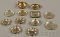 Twelve Mostly Sterling Silver Ashtrays and Small Dishes