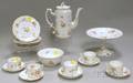 Nineteenpiece German Gilt and Transferdecorated Louis XIV Pattern Porcelain Partial Tea Set