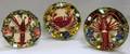 Three Majolica Glazed Palissystyle Figural Ceramic Plaques