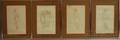 Continental School 20th Century Four Framed Ink Drawings of Standing Nudes