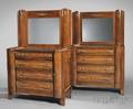 Pair of Inlaid Bronzemounted and Mirrored Lockend Chests