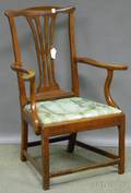 George III Beechwood Armchair and an English Chippendale Carved Mahogany Side Chair