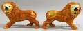 Pair of English Staffordshire Standing Lion Figures