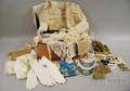 Collection of Lace Textiles Fragments and Buttons Etc