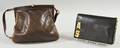 Vintage Brown Fendi Handbag and Black Judith Leiber Clutch