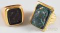 Two Gold and Hardstone Cameostyle Rings
