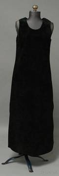 Vintage Anne Klein Black Suede Tank Dress