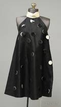 Courreges Paris Mini Black Polka Dot Cocktail Dress