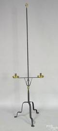 Wrought iron and brass candlestand