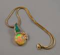 18kt Gold Opal and Diamond Pendant Necklace