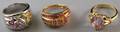 Three Assorted Gold Gemset Rings