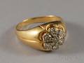 Gentlemans 14kt Yellow Gold and Diamond Ring