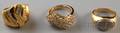 Three Assorted 14kt Gold and Diamond Rings