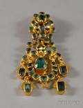 Indianstyle Highkarat Gold and Emerald Pendant