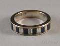 14kt White Gold Sapphire and Diamond Band