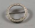 Platinum and Diamond Circle Pin