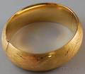 Brushed 14kt Gold Hinged Bangle Bracelet