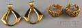 Two Pairs of Heavy 14kt Gold Earrings
