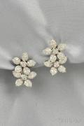 18kt White Gold and Diamond Flower Earclips