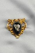 Antique Gold Garnet Carbuncle and Diamond Brooch