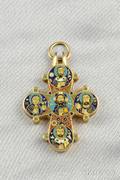 18kt Gold and Cloisonne Enamel Orthodox Cross