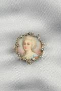 Antique Portrait Miniature Brooch