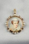 Antique Portrait Miniature Pendant