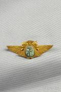 Egyptian Revival 14kt Gold and Turquoise Brooch The Brassler Co